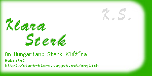 klara sterk business card